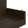  barna polyrattan hintapad 119 x 56 x 48 cm