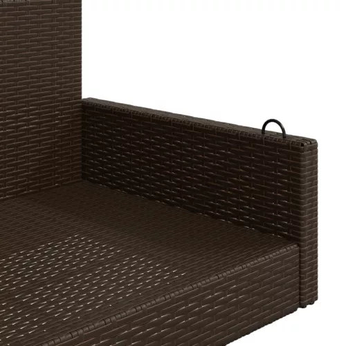  barna polyrattan hintapad 119 x 56 x 48 cm