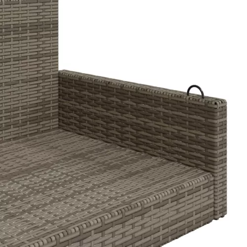  szürke polyrattan hintapad 119x56x48 cm