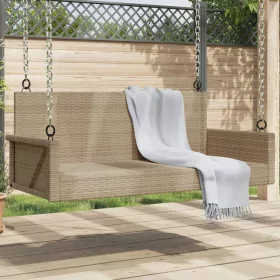  bézs polyrattan hintapad 119 x 56 x 48 cm
