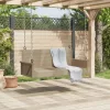  bézs polyrattan hintapad 119 x 56 x 48 cm