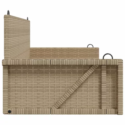  bézs polyrattan hintapad 119 x 56 x 48 cm