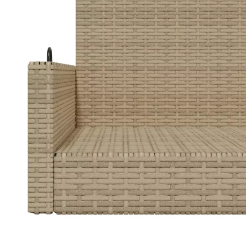  bézs polyrattan hintapad 119 x 56 x 48 cm