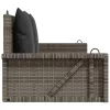  szürke polyrattan hintapad párnákkal 119x56x48 cm