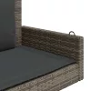  szürke polyrattan hintapad párnákkal 119x56x48 cm