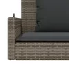  szürke polyrattan hintapad párnákkal 119x56x48 cm