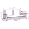  szürke polyrattan hintapad párnákkal 119x56x48 cm