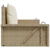  bézs polyrattan hintapad párnával 119 x 56 x 48 cm