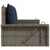  szürke polyrattan hintapad párnákkal 119 x 56 x 48 cm