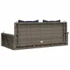  szürke polyrattan hintapad párnákkal 119 x 56 x 48 cm