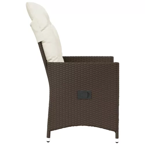  barna polyrattan dönthető kerti szék párnákkal