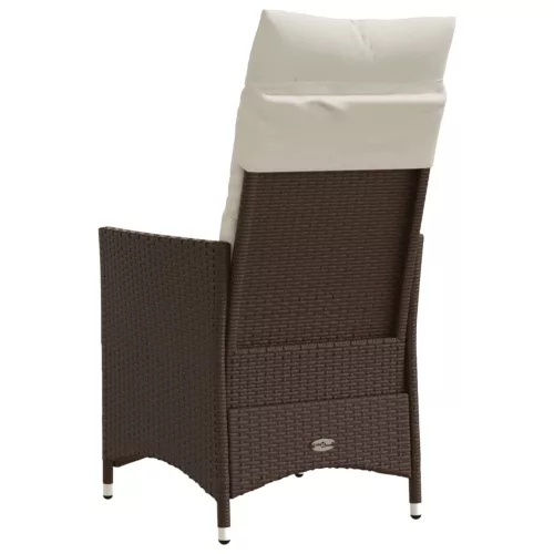  barna polyrattan dönthető kerti szék párnákkal