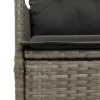  szürke polyrattan dönthető kerti szék párnákkal