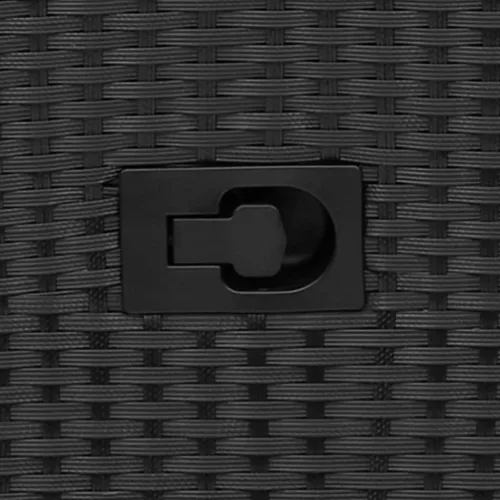  2 db fekete polyrattan dönthető kerti szék párnával