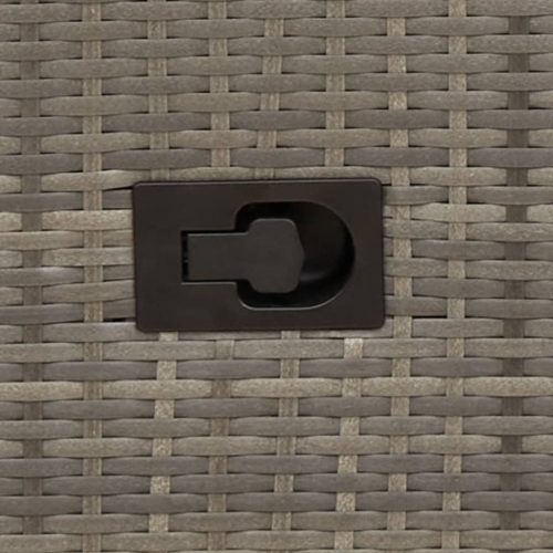  2 db szürke polyrattan dönthető kerti szék párnákkal