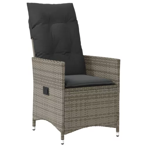  3 részes szürke polyrattan bisztrógarnitúra párnákkal