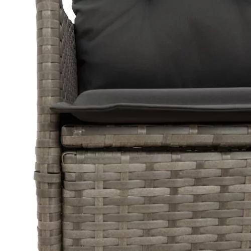  3 részes szürke polyrattan bisztrógarnitúra párnákkal