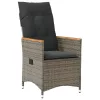  3 részes szürke polyrattan bisztrógarnitúra párnákkal