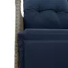  szürke polyrattan dönthető kerti szék párnákkal