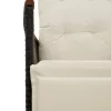  fekete polyrattan dönthető kerti szék párnával