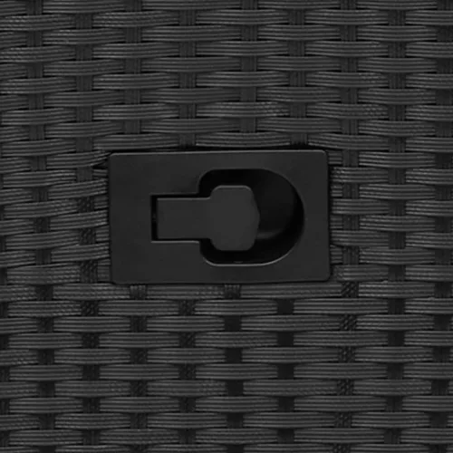  2 db fekete polyrattan dönthető kerti szék párnával