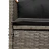  2 db szürke polyrattan dönthető kerti szék párnákkal