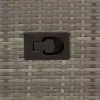  2 db szürke polyrattan dönthető kerti szék párnákkal