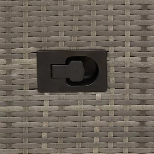  2 db szürke polyrattan dönthető kerti szék párnákkal