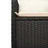  fekete polyrattan dönthető kerti szék párnával