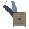  szürke polyrattan dönthető kerti szék párnákkal