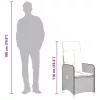  szürke polyrattan dönthető kerti szék párnákkal