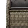  2 db szürke polyrattan dönthető kerti szék párnákkal