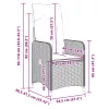  2 db szürke polyrattan dönthető kerti szék párnákkal