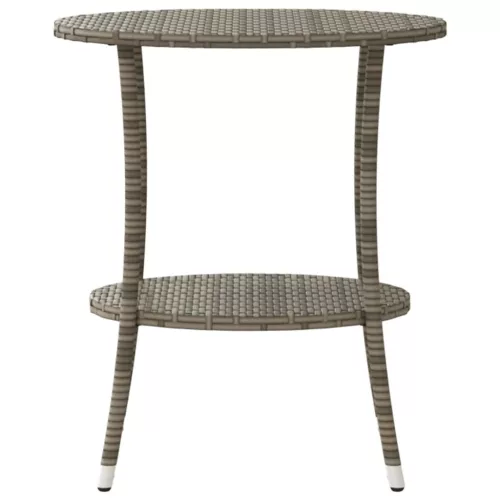  2 db szürke polyrattan dönthető kerti szék asztallal