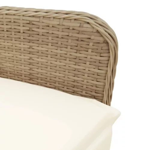  bézs polyrattan dönthető kerti szék párnákkal