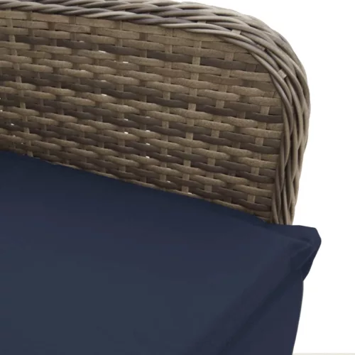  szürke polyrattan dönthető kerti szék párnákkal