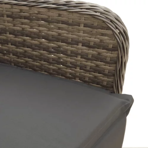  2 db szürke polyrattan dönthető kerti szék asztallal
