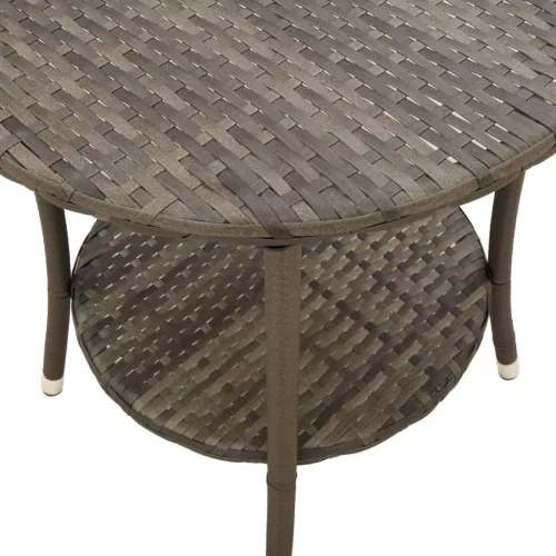  2 db szürke polyrattan dönthető kerti szék asztallal