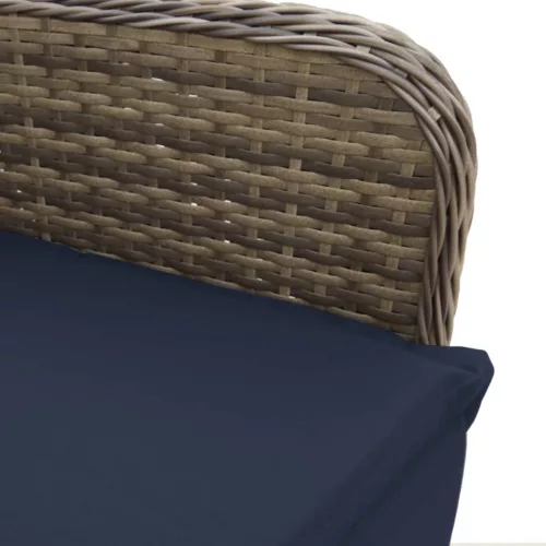  2 db szürke polyrattan dönthető kerti szék asztallal