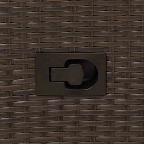  2 személyes barna polyrattan dönthető kerti kanapé asztallal