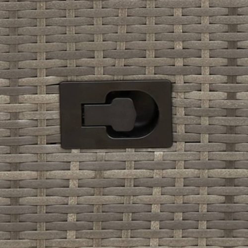  2 személyes szürke polyrattan dönthető kerti kanapé asztallal