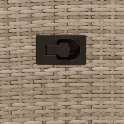  2 személyes bézs polyrattan dönthető kerti kanapé asztallal