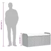  fekete polyrattan tárolópad párnával 115 x 51 x 52 cm