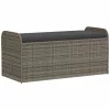  szürke polyrattan tárolópad párnával 115 x 51 x 52 cm