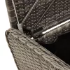  szürke polyrattan tárolópad párnával 115 x 51 x 52 cm