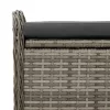  szürke polyrattan tárolópad párnával 115 x 51 x 52 cm