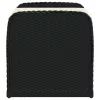  fekete polyrattan tárolópad párnával 80 x 51 x 52 cm