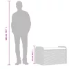  fekete polyrattan tárolópad párnával 80 x 51 x 52 cm