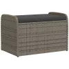  szürke polyrattan tárolópad párnával 80 x 51 x 52 cm