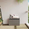  szürke polyrattan tárolópad párnával 80 x 51 x 52 cm